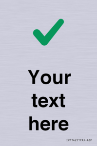 Custom plain background, green tick sign